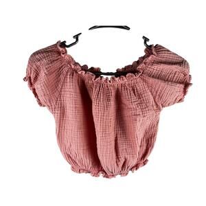 Pink off Shoulder Crop Top Trendy women's Small